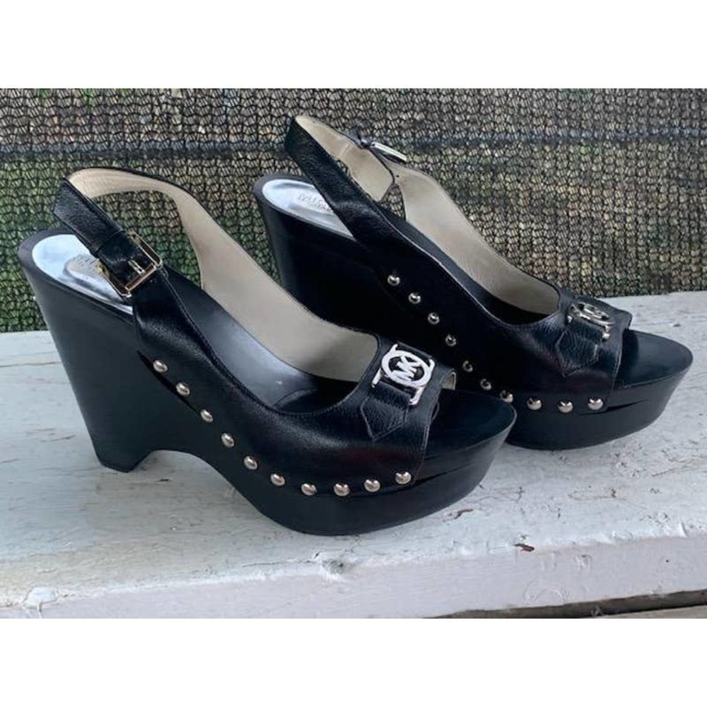 NWOT Michael Kors Wedges With Silver Studs Women size 11M - Picture 7 of 13
